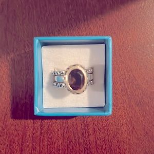 Silpada oxidized smoky quartz 3 in 1 ring